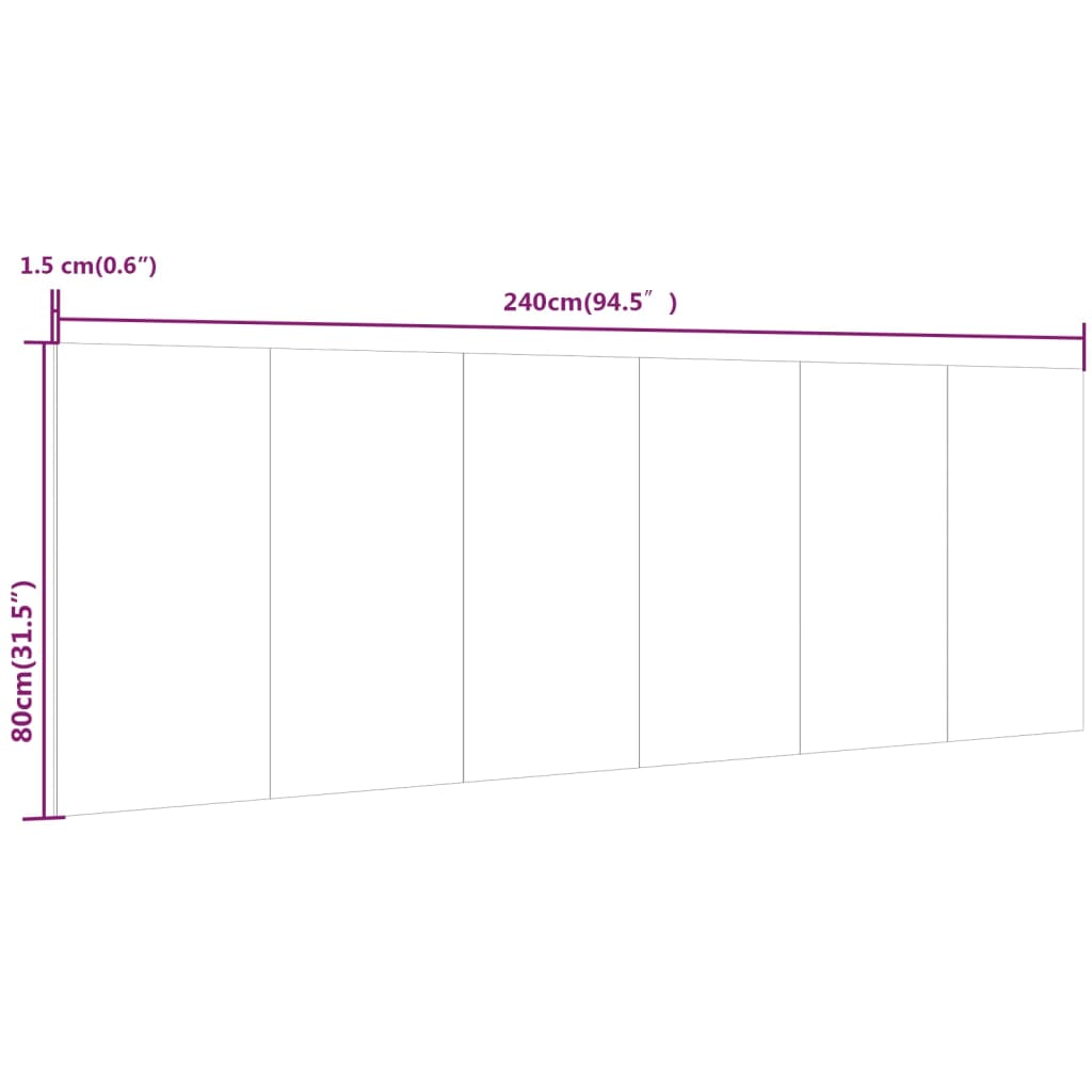 fekete szerelt fa fali fejtámla 240 x 1,5 x 80 cm