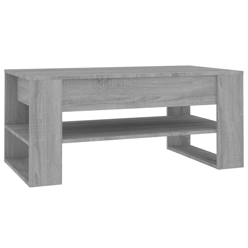 szürke sonoma színű szerelt fa dohányzóasztal 102 x 55 x 45 cm