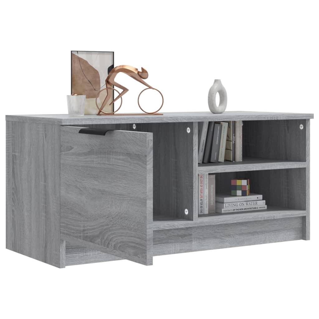 szürke sonoma színű szerelt fa TV-szekrény 80 x 35 x 36,5 cm