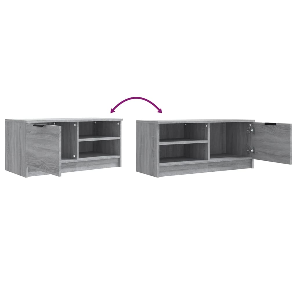 szürke sonoma színű szerelt fa TV-szekrény 80 x 35 x 36,5 cm