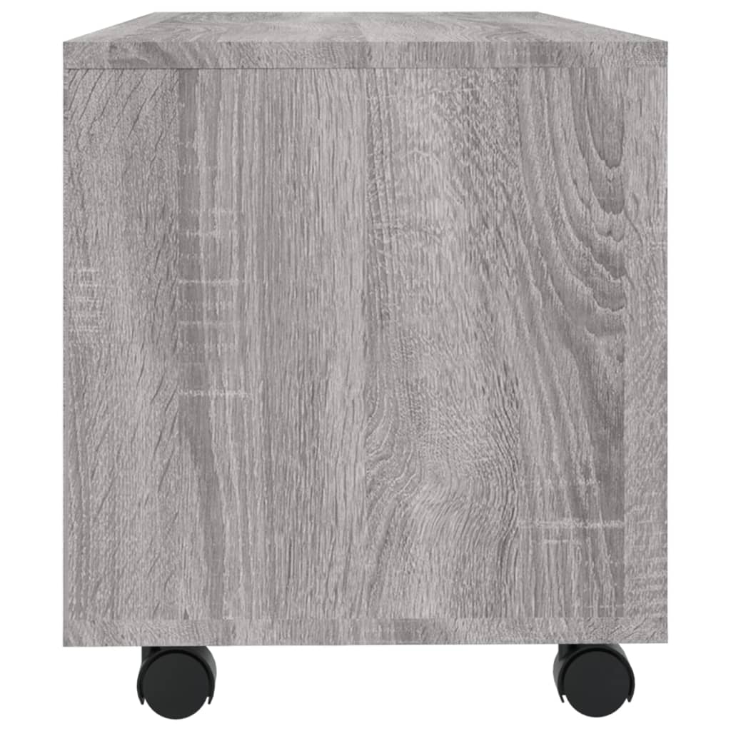 szürke sonoma színű szerelt fa TV-szekrény görgőkkel 90x35x35cm