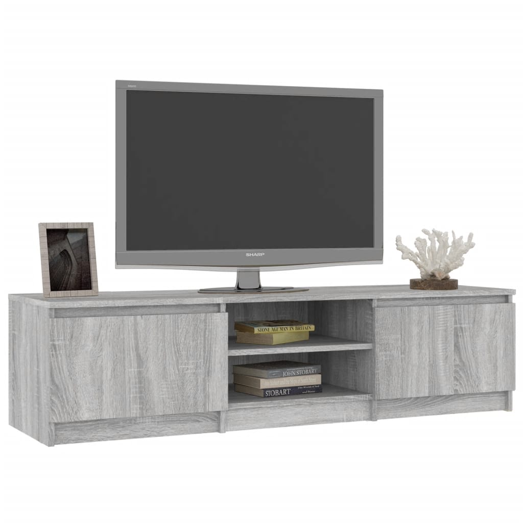 szürke sonoma színű szerelt fa TV-szekrény 140 x 40 x 35,5 cm