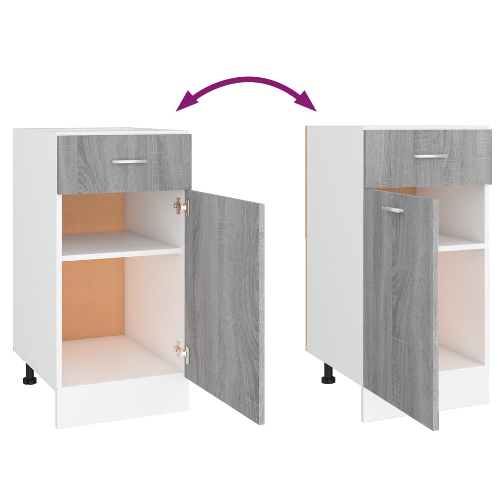 “Lyon” szürke sonoma szerelt fa fiókos alsószekrény