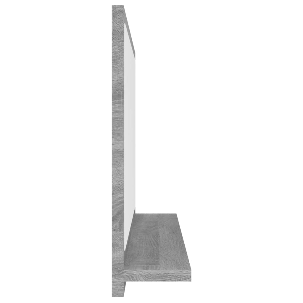 szürke sonoma színű szerelt fa fürdőszobatükör 60x10,5x37 cm