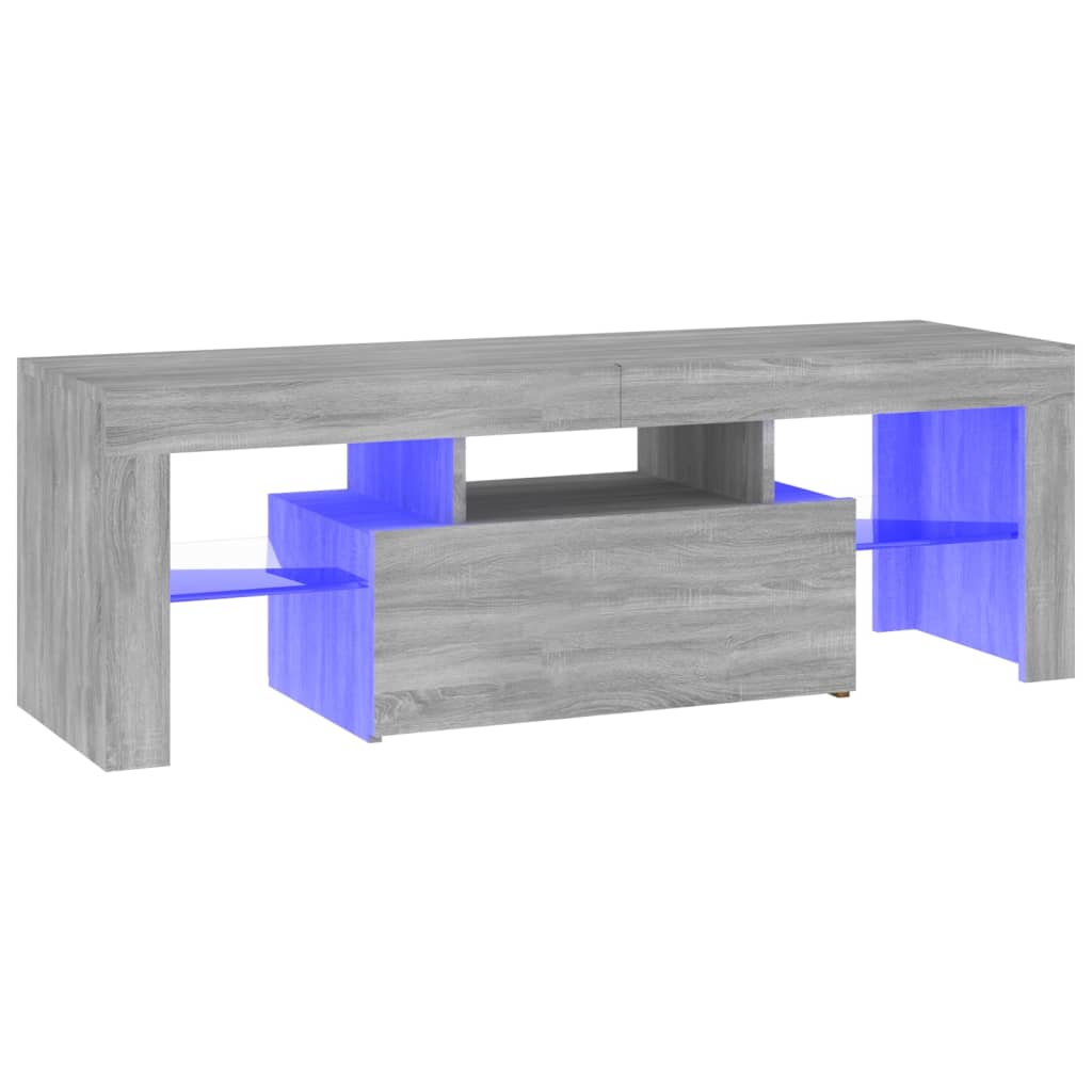 szürke sonoma színű TV-szekrény LED-lámpákkal 120 x 35 x 40 cm