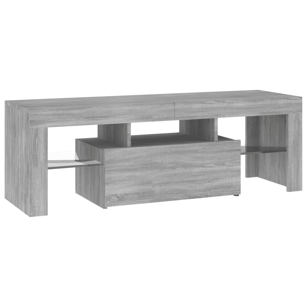szürke sonoma színű TV-szekrény LED-lámpákkal 120 x 35 x 40 cm