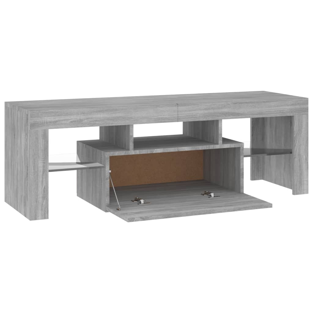 szürke sonoma színű TV-szekrény LED-lámpákkal 120 x 35 x 40 cm