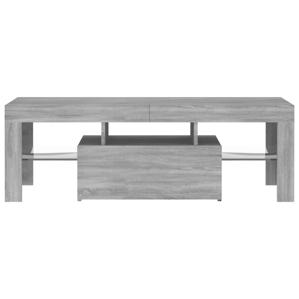 szürke sonoma színű TV-szekrény LED-lámpákkal 120 x 35 x 40 cm