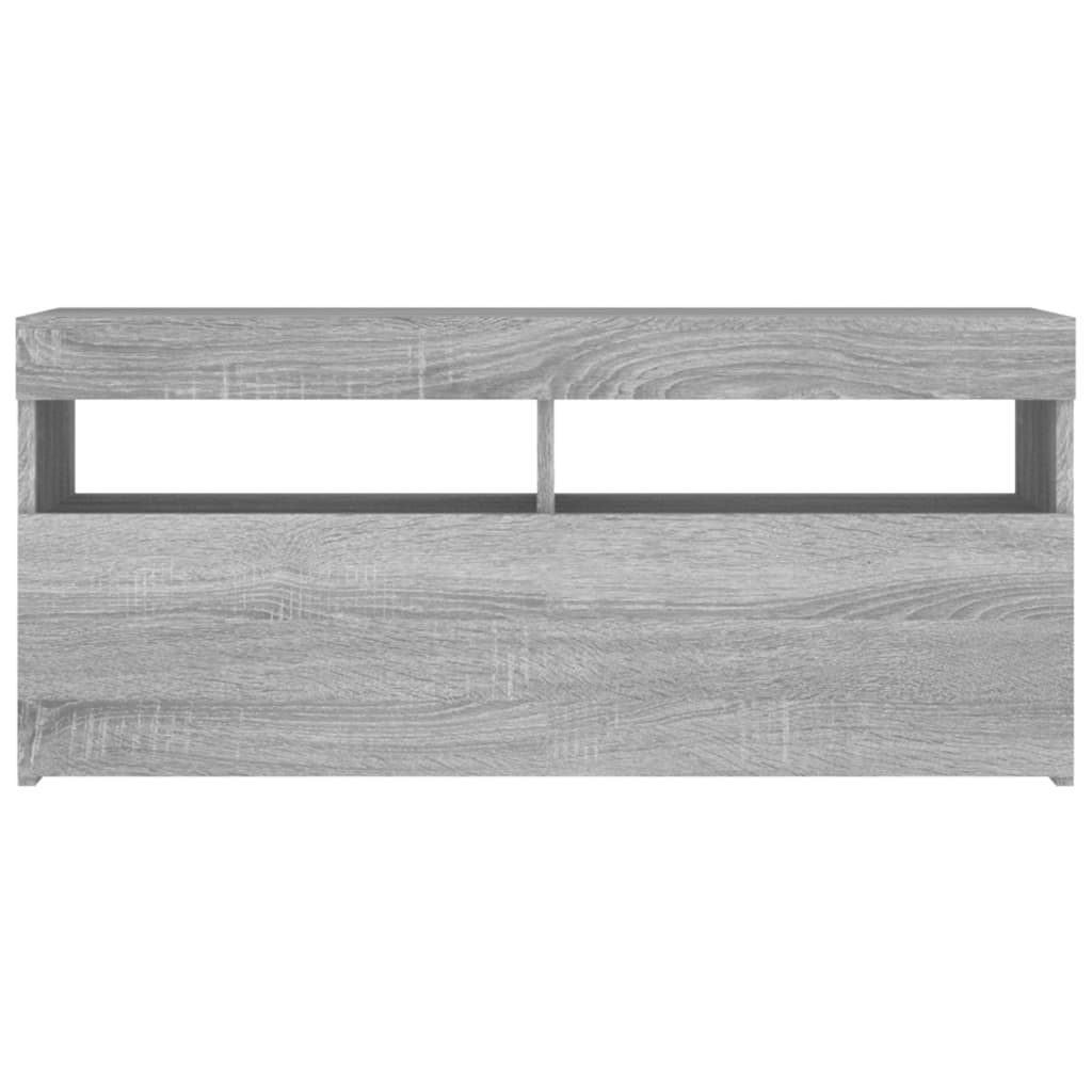 szürke sonoma színű TV-szekrény LED-világítással 90x35x40 cm