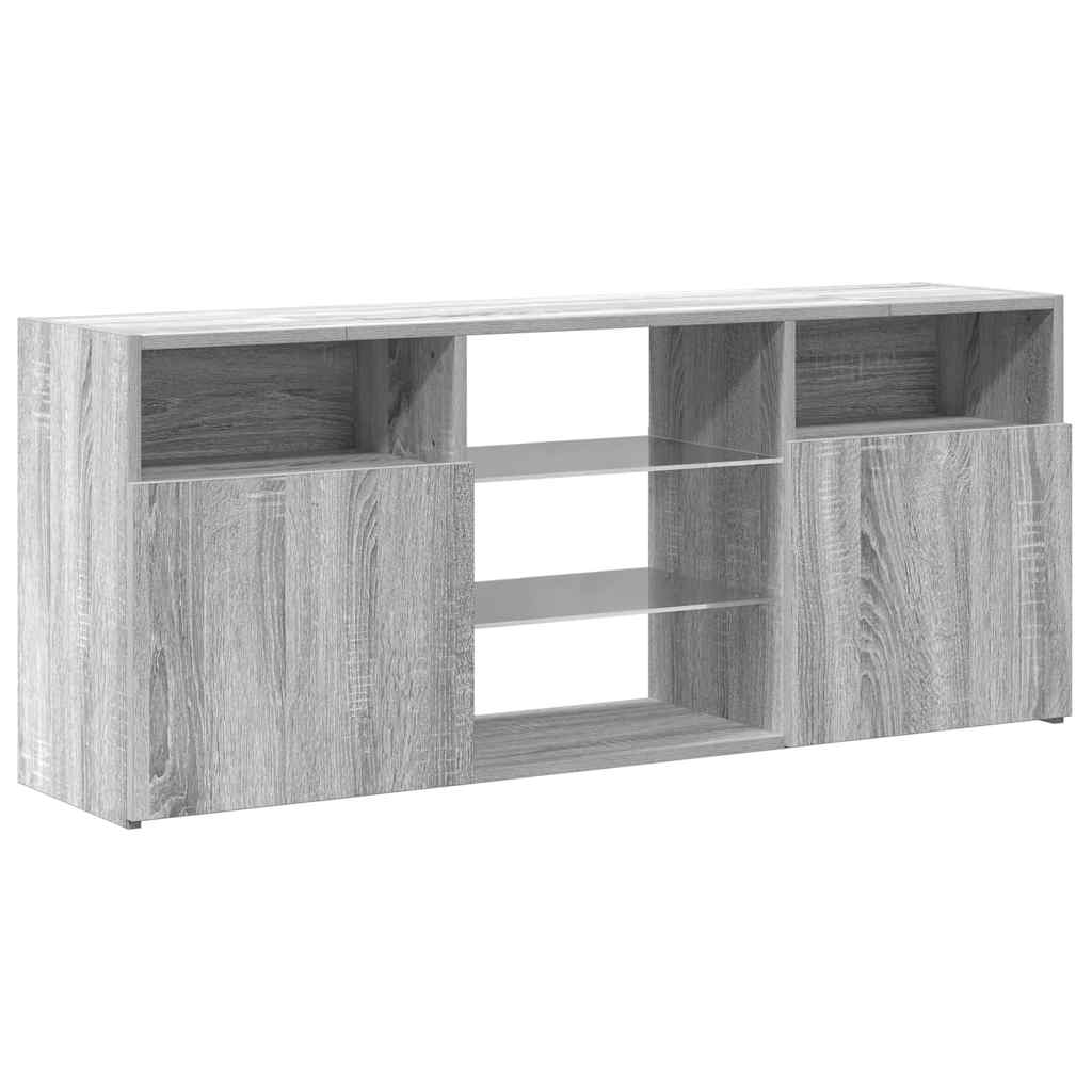 szürke sonoma színű LED-es TV-szekrény 120 x 30 x 50 cm
