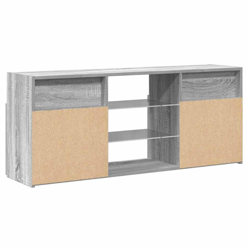 szürke sonoma színű LED-es TV-szekrény 120 x 30 x 50 cm