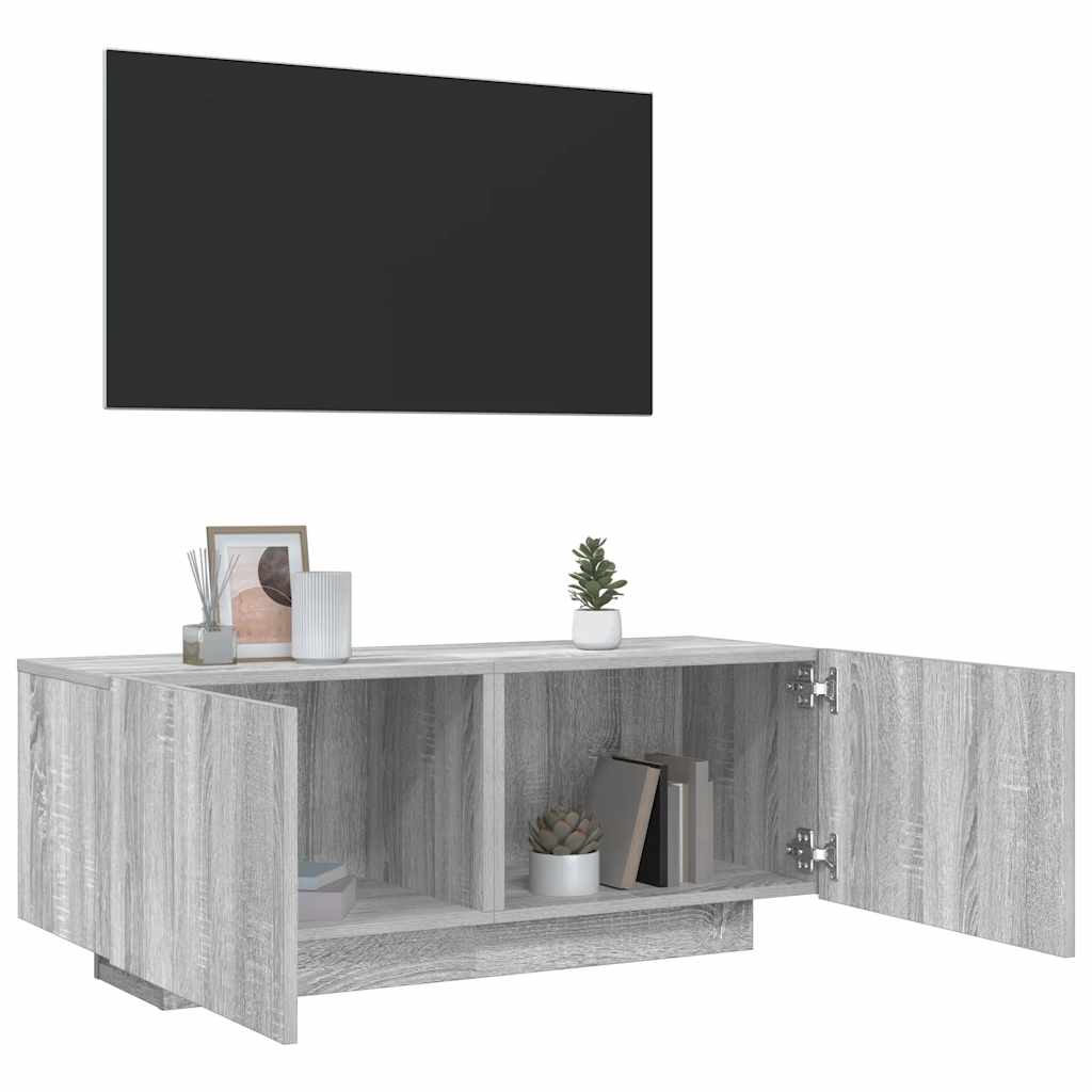 szürke sonoma színű szerelt fa TV-szekrény 100 x 35 x 40 cm