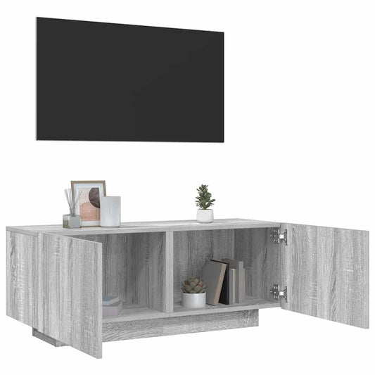 szürke sonoma színű szerelt fa TV-szekrény 100 x 35 x 40 cm