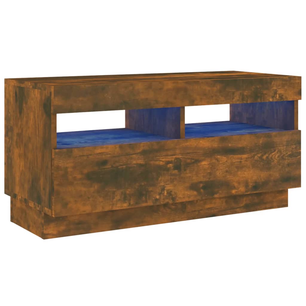 füstös tölgy színű TV-szekrény LED-világítással 80 x 35 x 40 cm
