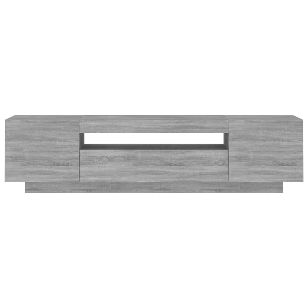 szürke sonoma színű TV-szekrény LED-lámpákkal 160x35x40 cm