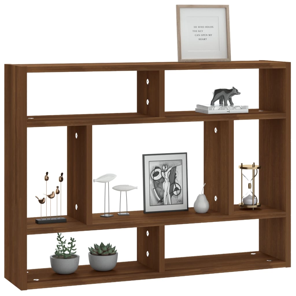 barna tölgy színű szerelt fa fali polc 75 x 16 x 55 cm