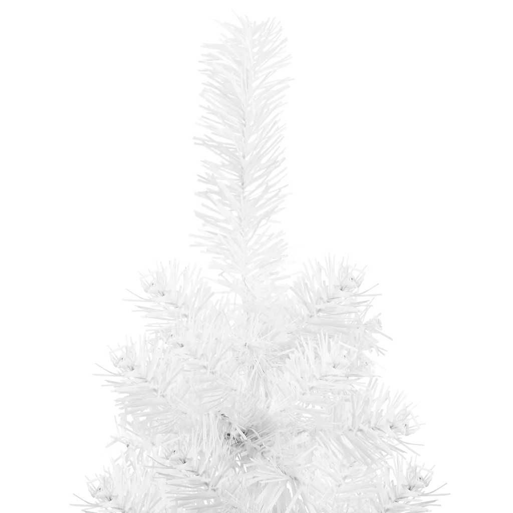 fehér vékony fél műkarácsonyfa állvánnyal 120 cm