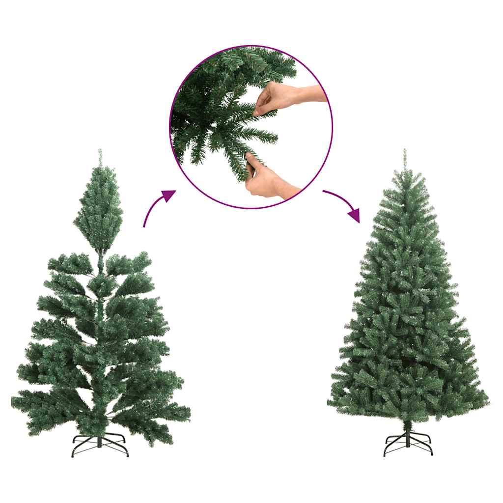 zöld vékony fél műkarácsonyfa állvánnyal 120 cm
