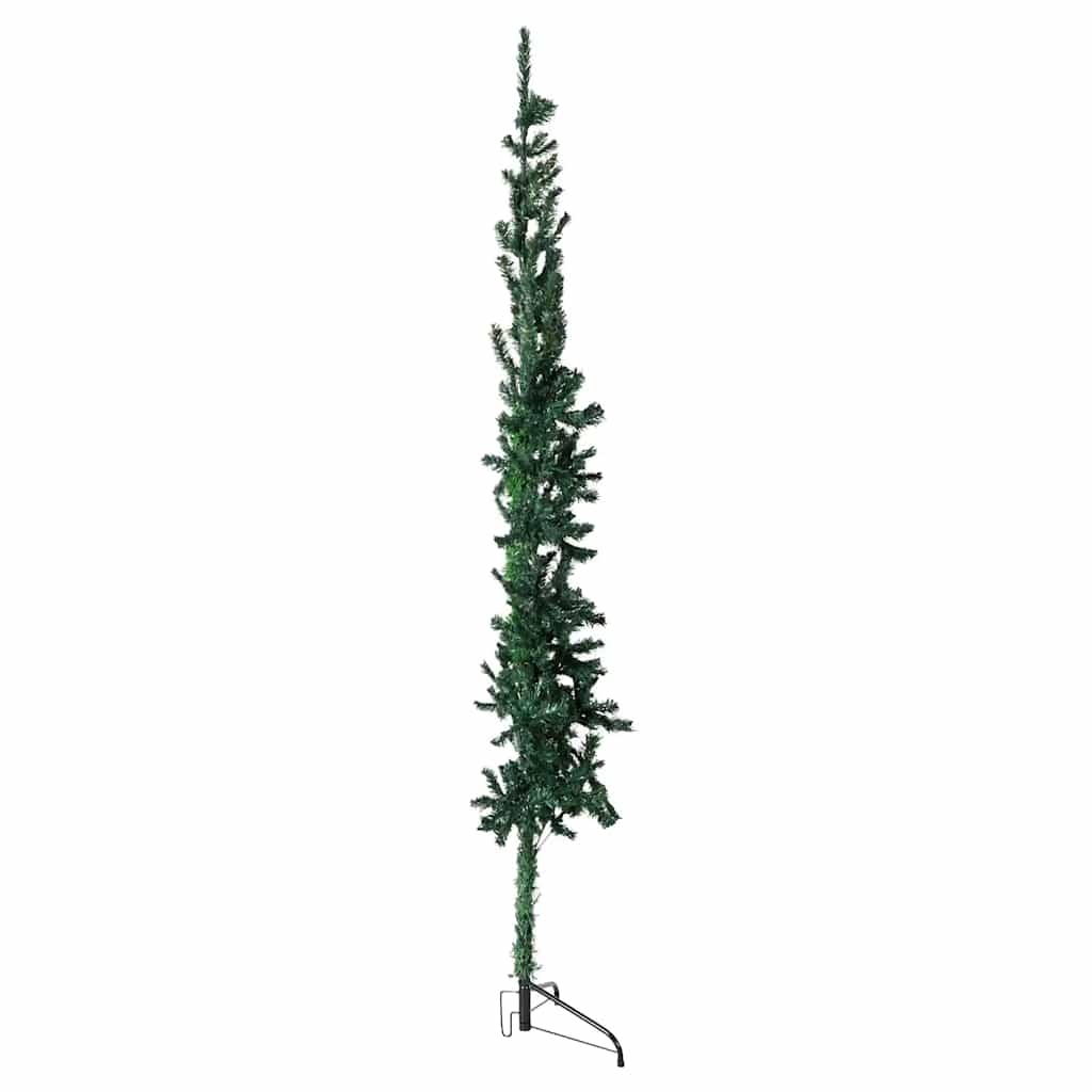 zöld vékony fél műkarácsonyfa állvánnyal 120 cm