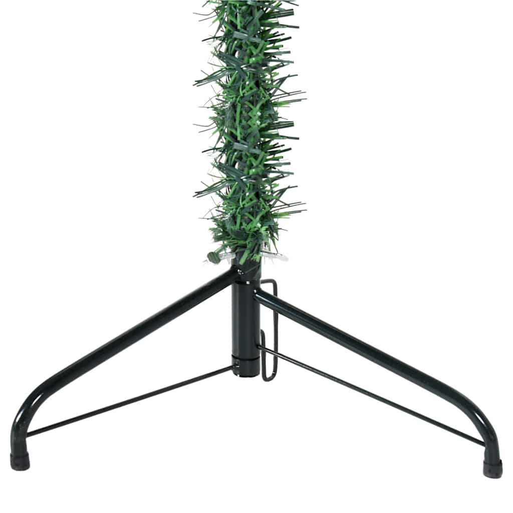 zöld vékony fél műkarácsonyfa állvánnyal 120 cm