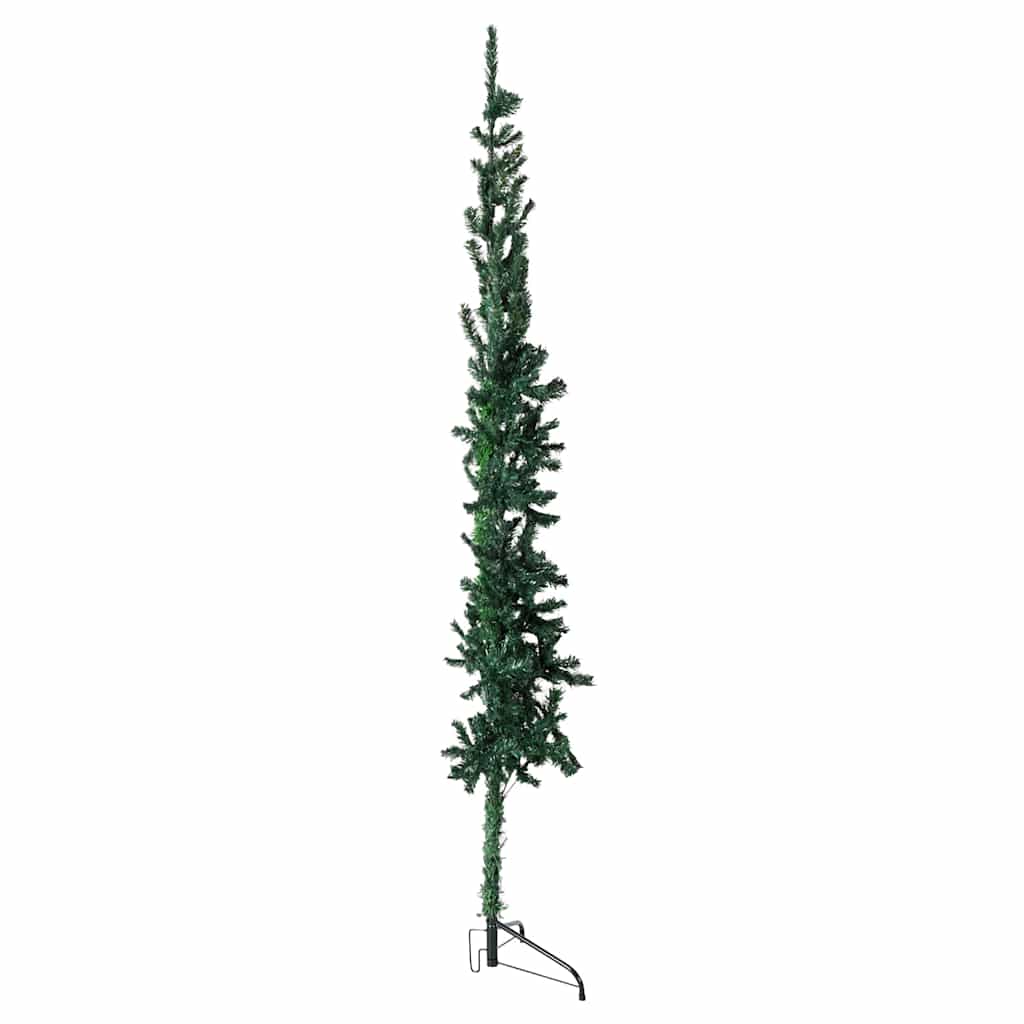 zöld vékony fél műkarácsonyfa állvánnyal 180 cm