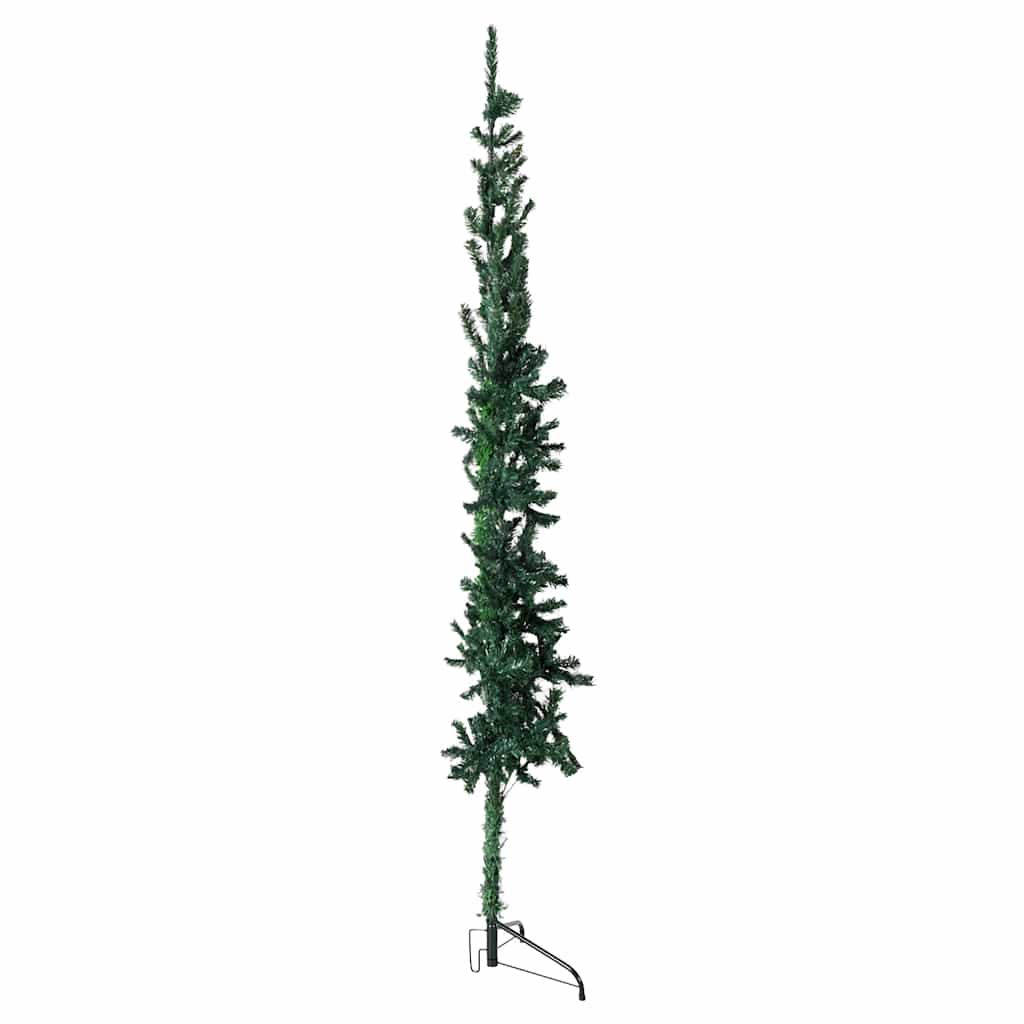 zöld vékony fél műkarácsonyfa állvánnyal 240 cm