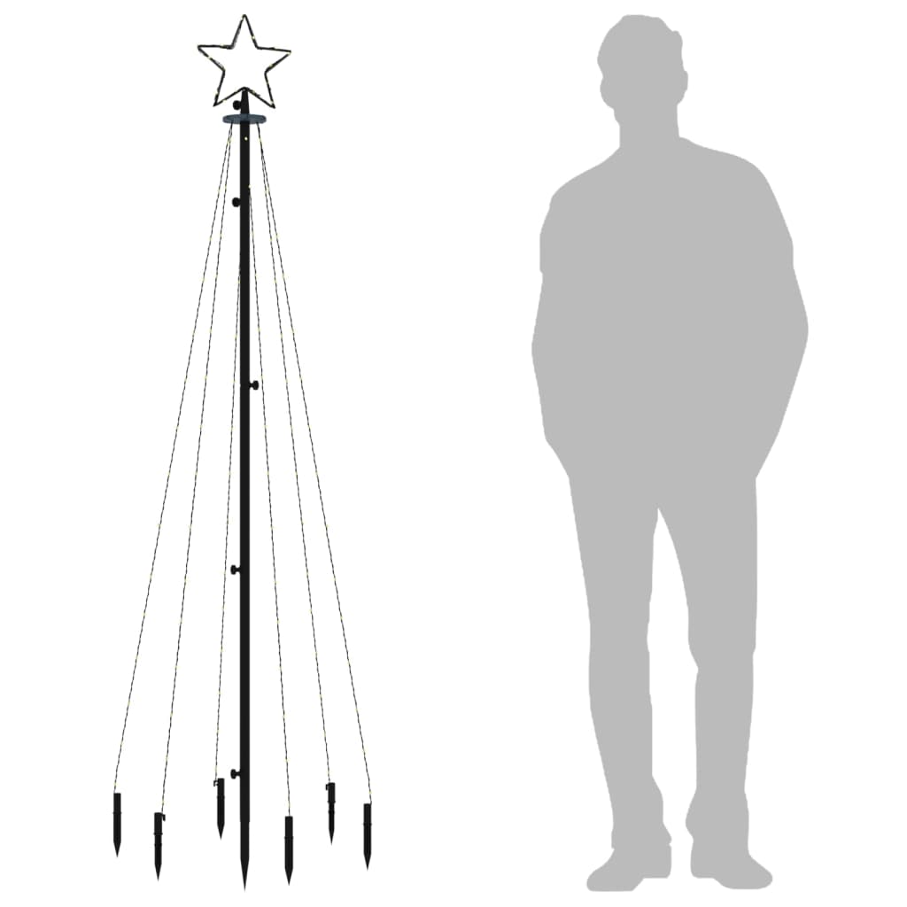meleg fehér fényű karácsonyfa tüskével 108 LED-del 180 cm