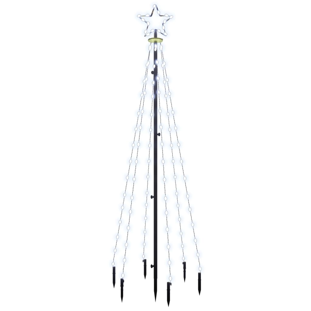 hideg fehér fényű karácsonyfa tüskével 108 LED-del 180 cm