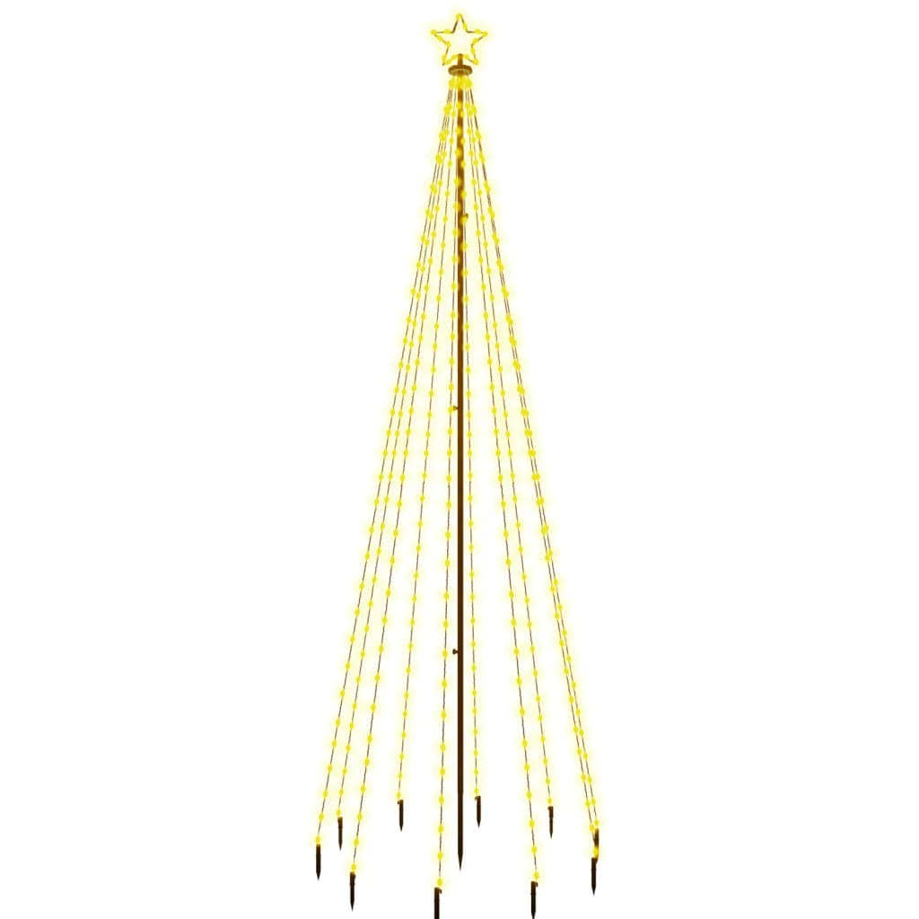 meleg fehér fényű karácsonyfa tüskével 310 LED-del 300 cm