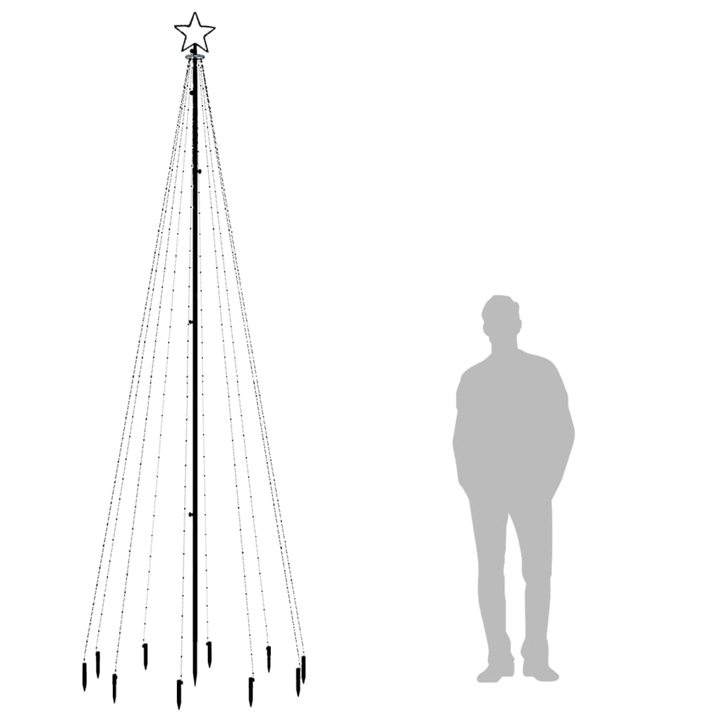 hideg fehér fényű karácsonyfa tüskével 310 LED-del 300 cm
