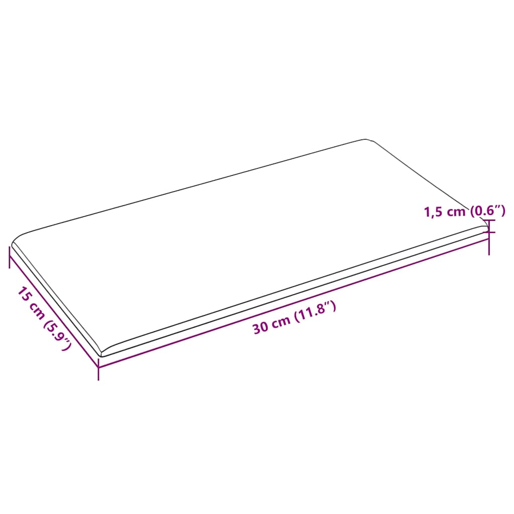 12 db lila szövet fali panel 30 x 15 cm 0,54 m²