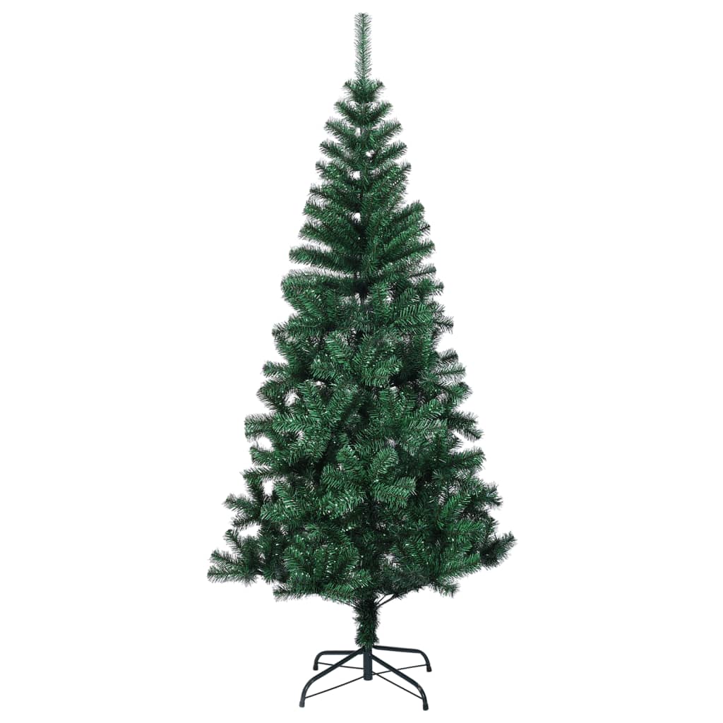 zöld PVC műkarácsonyfa irizáló csúcsokkal 180 cm