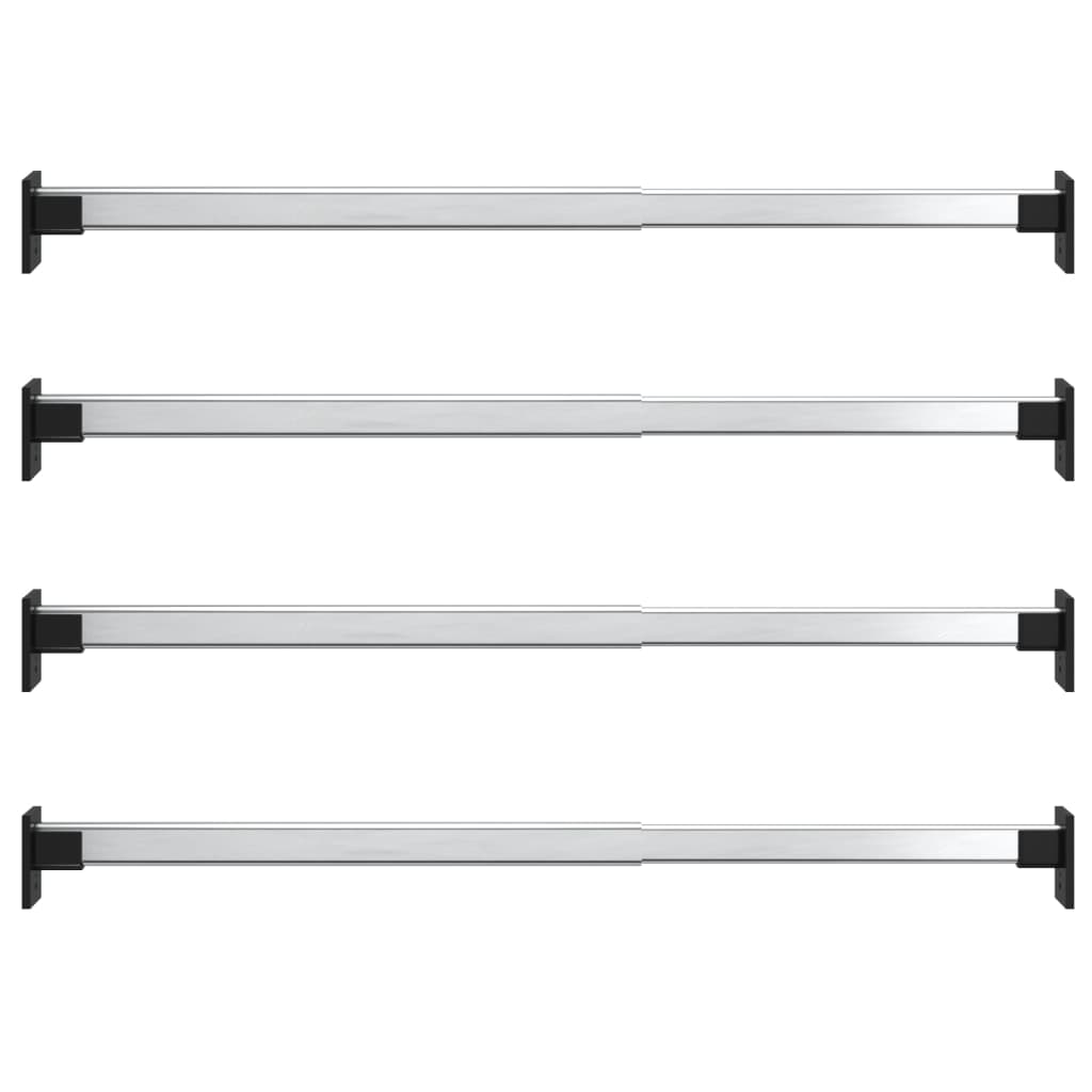 4 db ezüst teleszkópos gardróbsín 58-100 cm