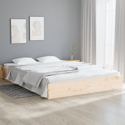 King Size tömör fa ágykeret 150 x 200 cm
