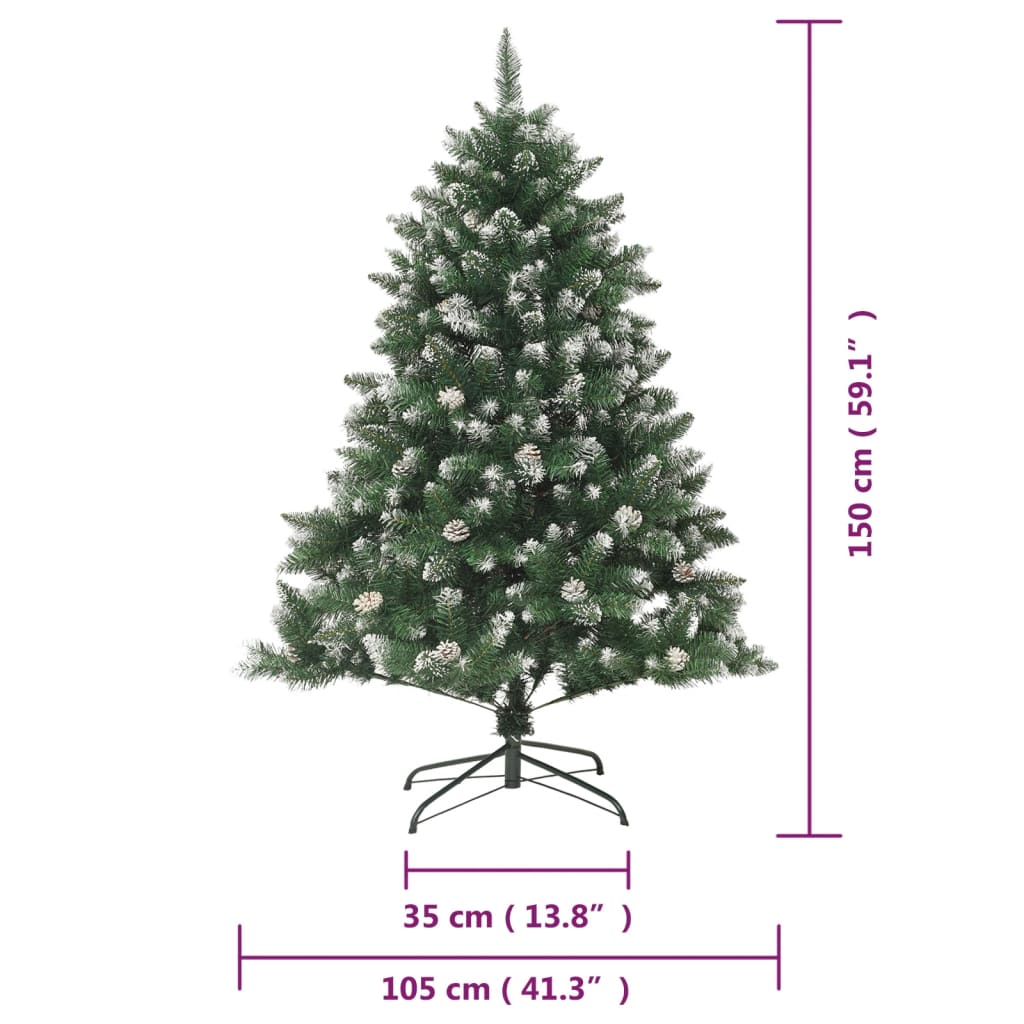 PVC műkarácsonyfa állvánnyal 150 cm