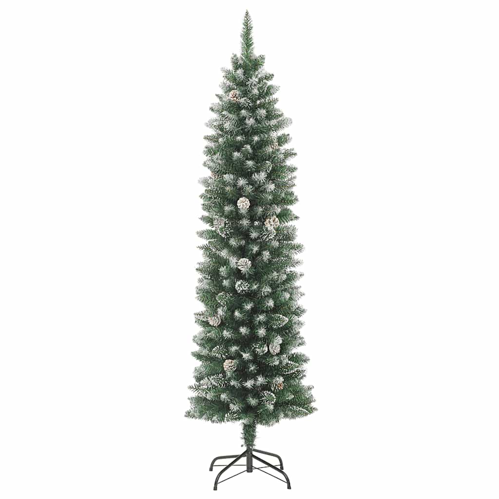 vékony PVC műkarácsonyfa állvánnyal 180 cm