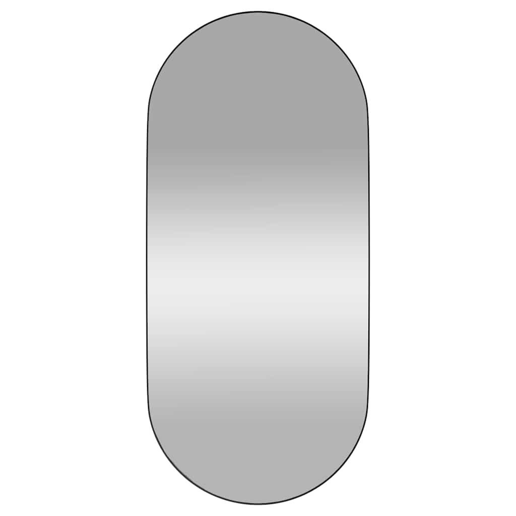 fekete ovális falra szerelhető tükör 45x100 cm