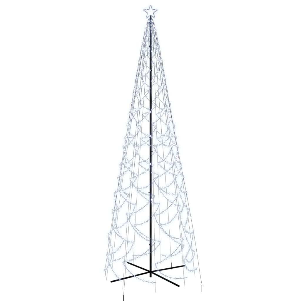 kúp alakú karácsonyfa 1400 hideg fehér LED-del 160 x 500 cm