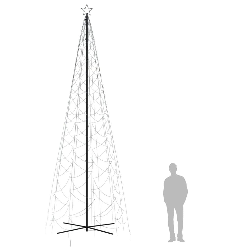 kúp alakú karácsonyfa 1400 hideg fehér LED-del 160 x 500 cm
