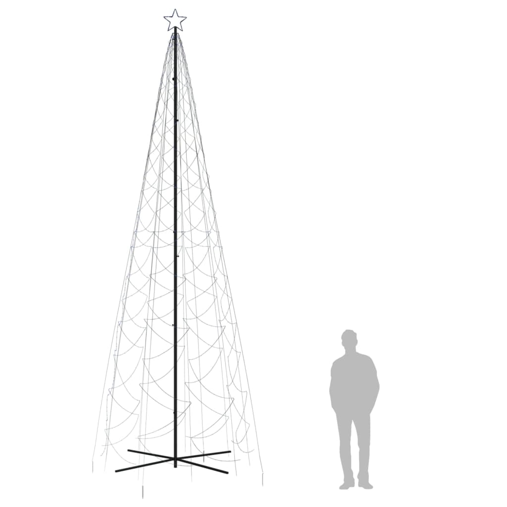kúp alakú karácsonyfa 1400 kék LED-del 160x500 cm