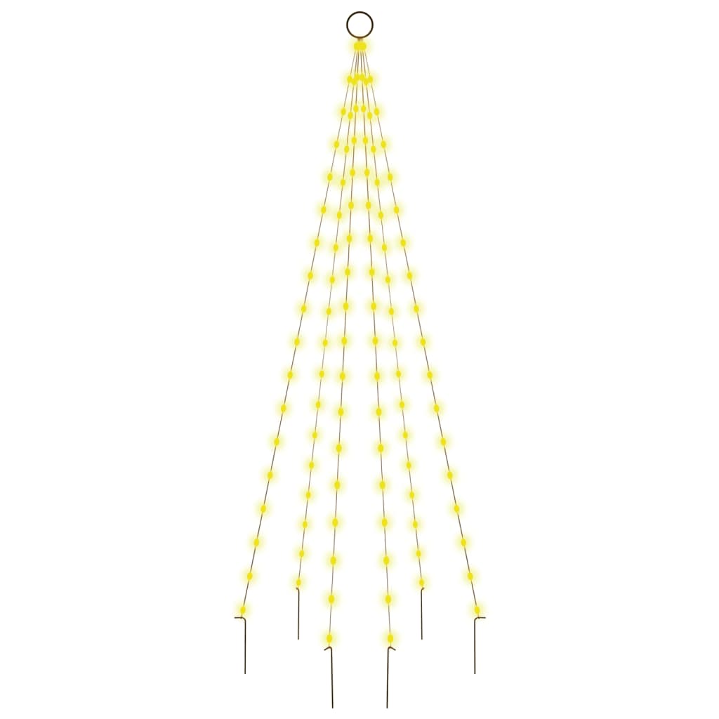 karácsonyfa zászlórúdon 108 meleg fehér LED-del 180 cm