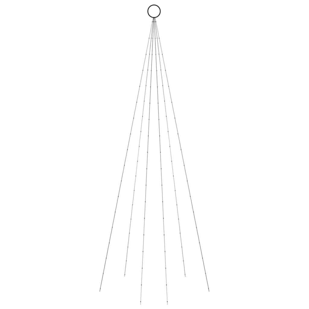 karácsonyfa zászlórúdon 108 meleg fehér LED-del 180 cm
