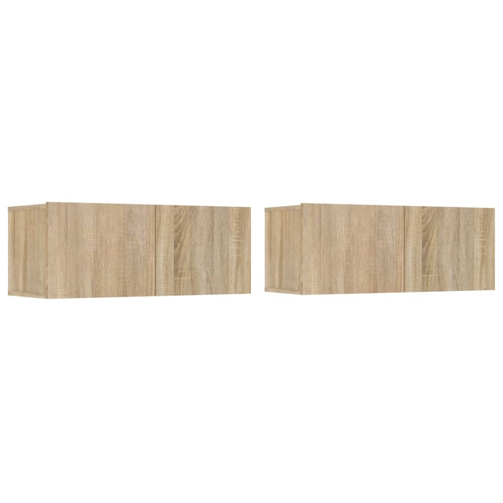2 db sonoma tölgy szerelt fa TV-szekrény 80x30x30 cm