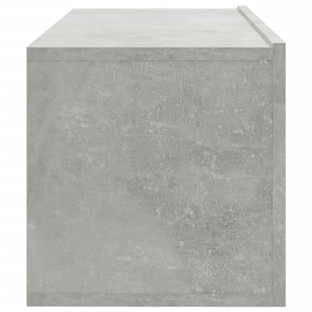 2 db betonszürke szerelt fa fali TV-szekrény 100 x 30 x 30 cm