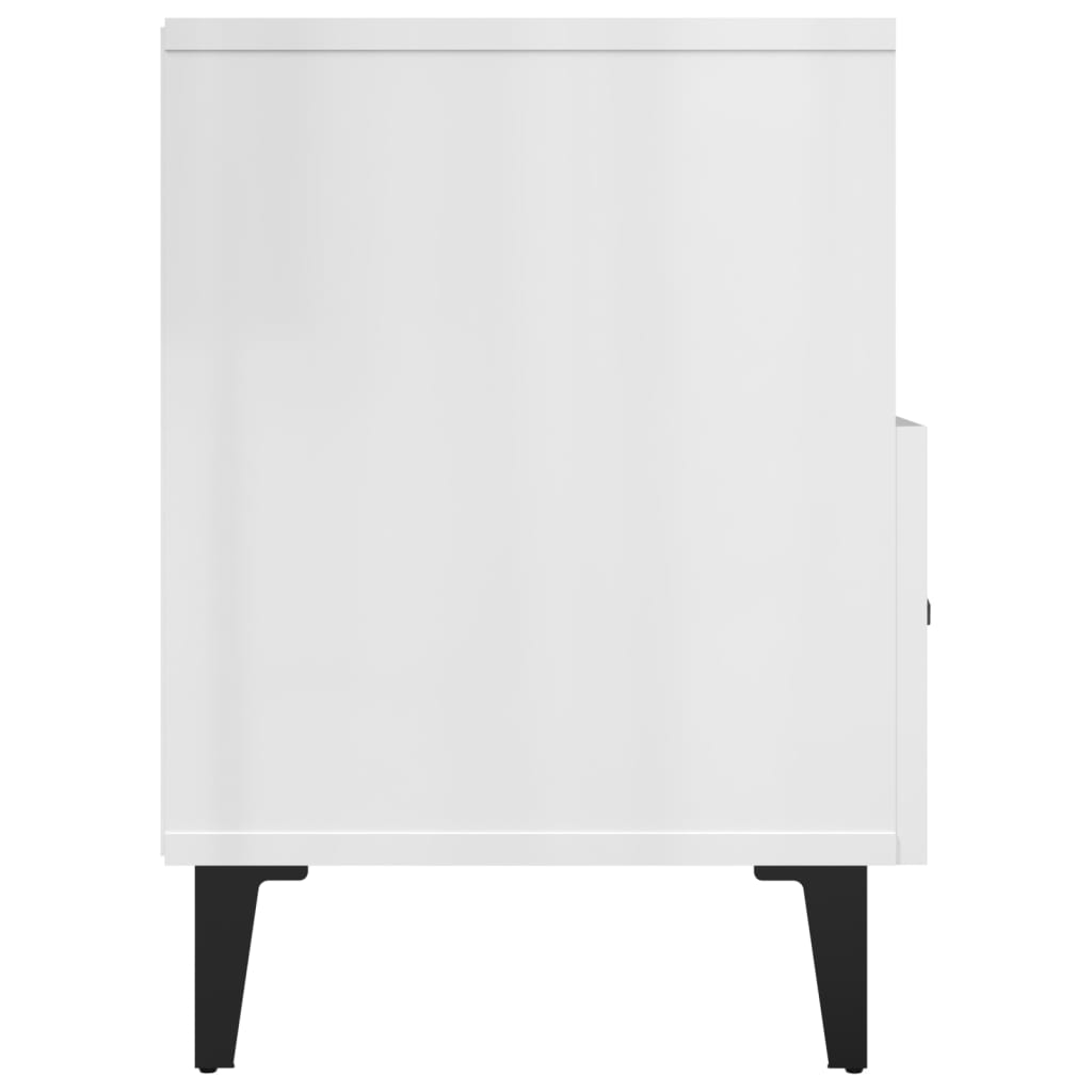 fehér magasfényű szerelt fa TV-szekrény 80x36x50 cm