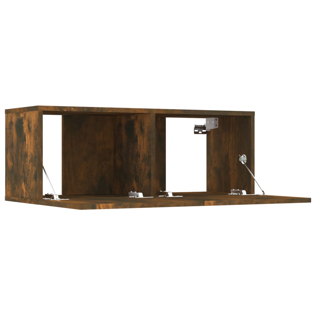 2 db füstös tölgy színű szerelt fa TV-szekrény 80 x 30 x 30 cm