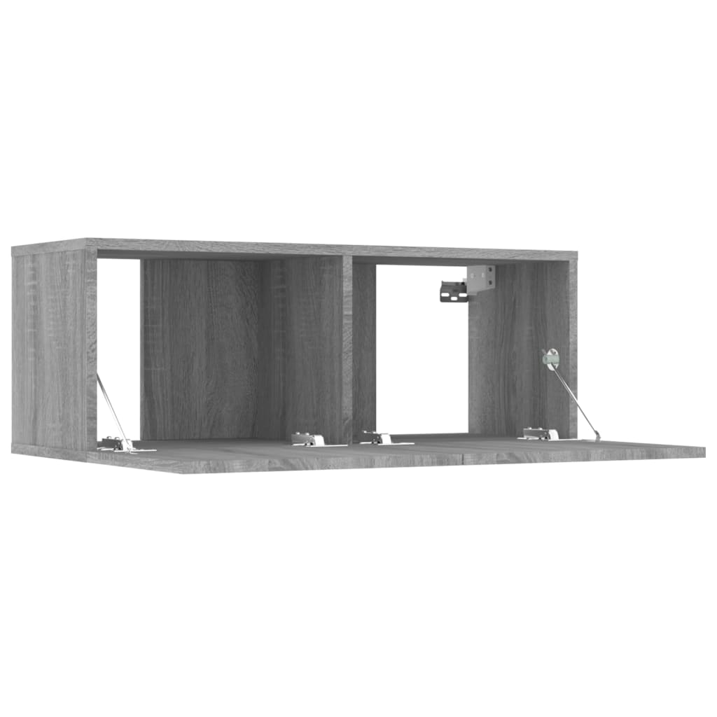2 db szürke sonoma színű szerelt fa TV-szekrény 80 x 30 x 30 cm