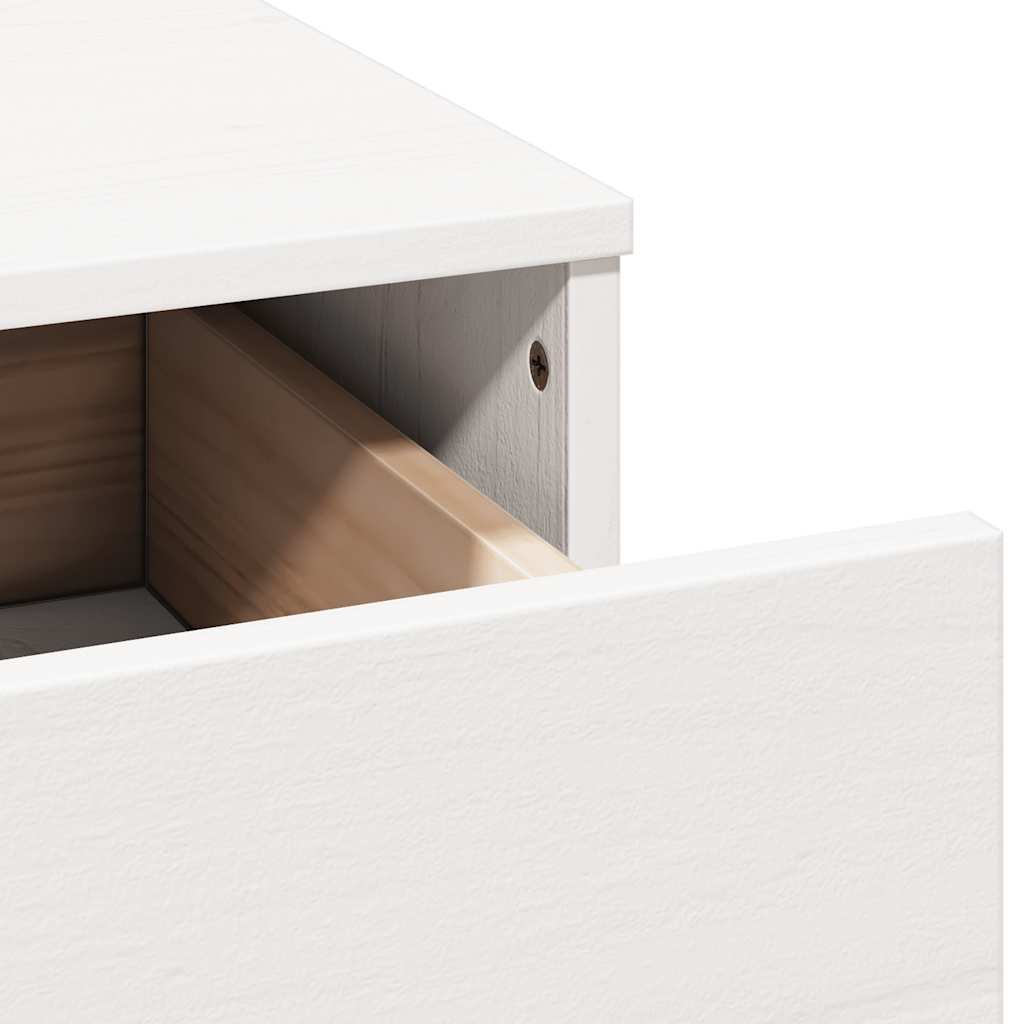 fehér tömör fenyőfa fésülködőasztal szett tükörrel