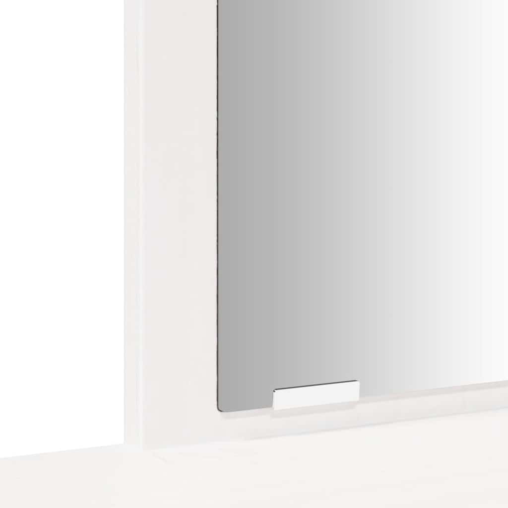 fehér tömör fenyőfa fésülködőasztal szett tükörrel