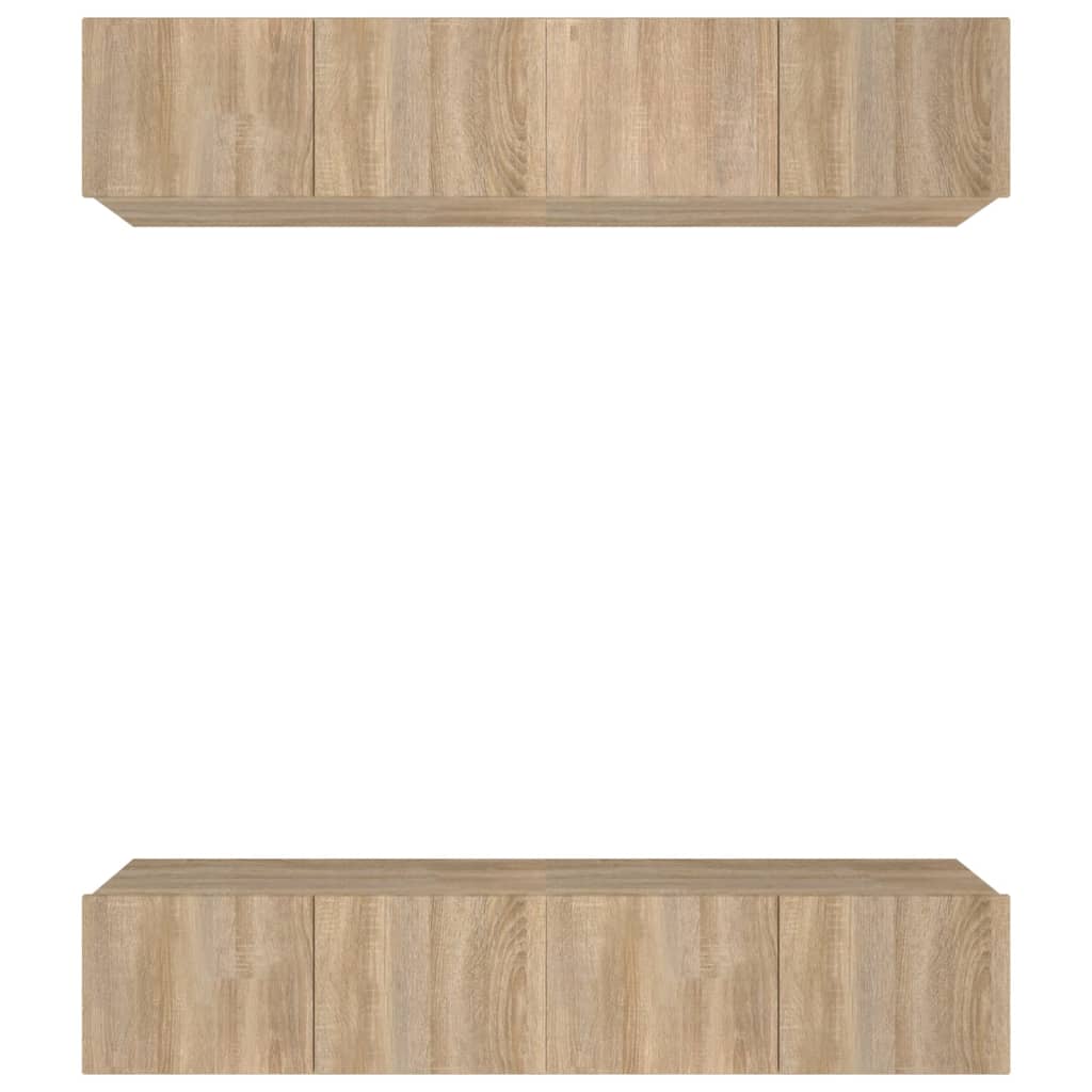 4 db sonoma-tölgy színű szerelt fa TV-szekrény 80 x 30 x 30 cm